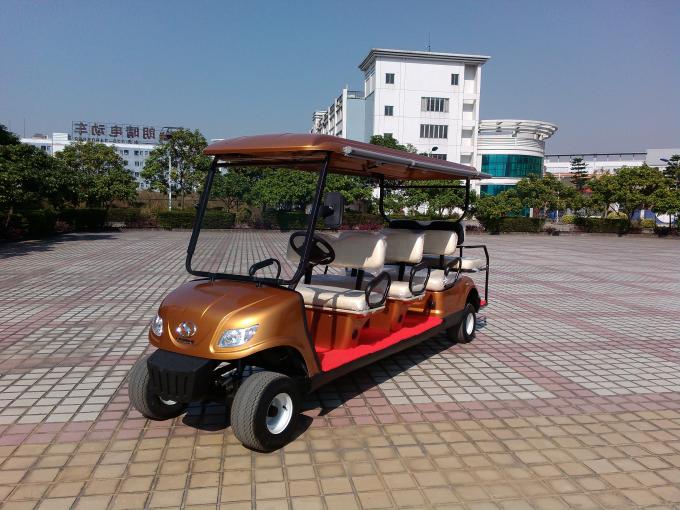 Golden Colour  Electric Golf Carts 8 Seater With Curtis Controller For Hotel Reasort 0