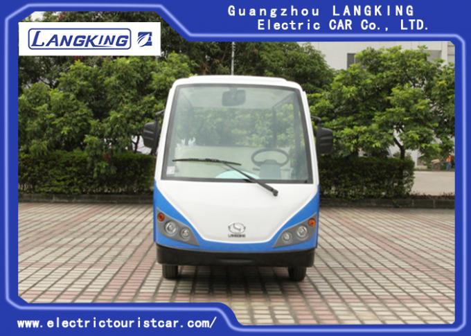 Blue / White 72V Electric Sightseeing Car , 11 Person Electric Passenger Bus 0