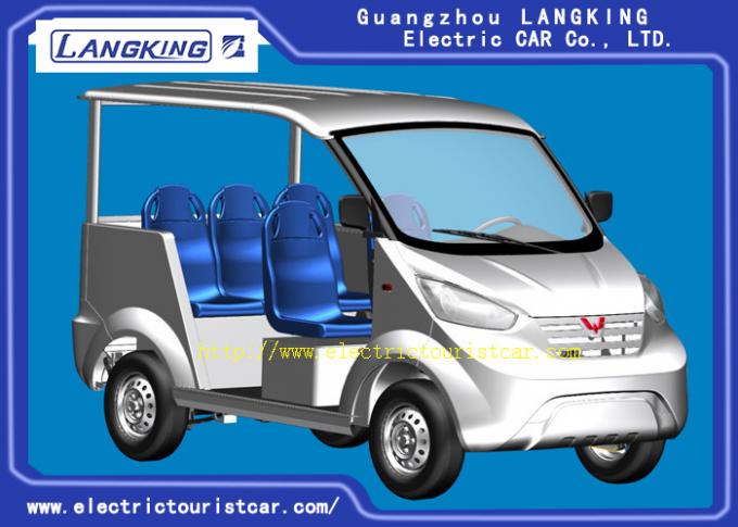 Battery Powered Blue Electric Tourist Vehicles 8 Seats With Stylish Exterior 0