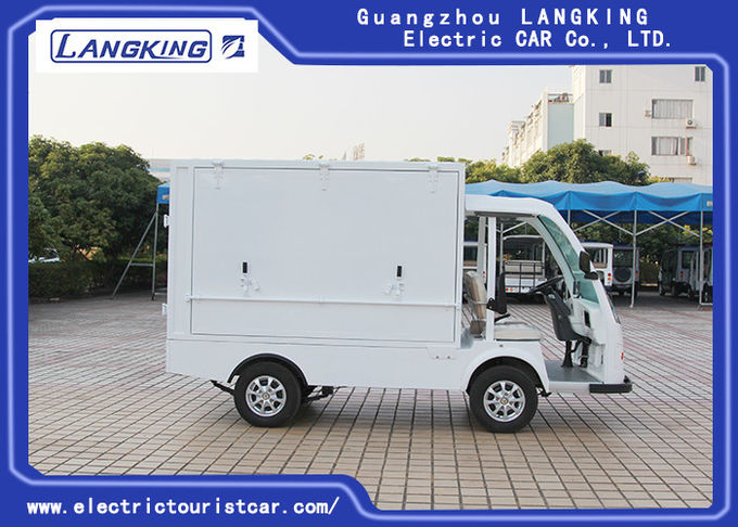 Two Seats Food Truck Electric Luggage Cart Enclosed Cargo Box 900kg Payload For Park 0