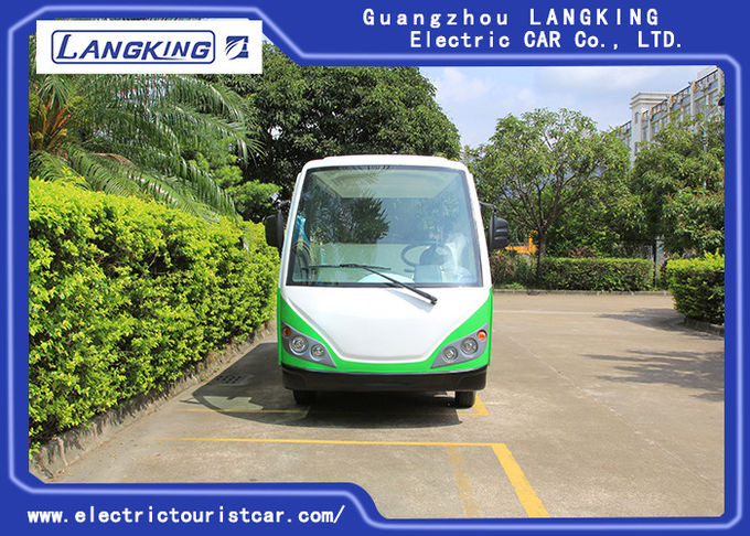 Green / White Electric Shuttle Car / 7.5KM Motor 72V 14 Seater Electric Golf Carts For Park 0