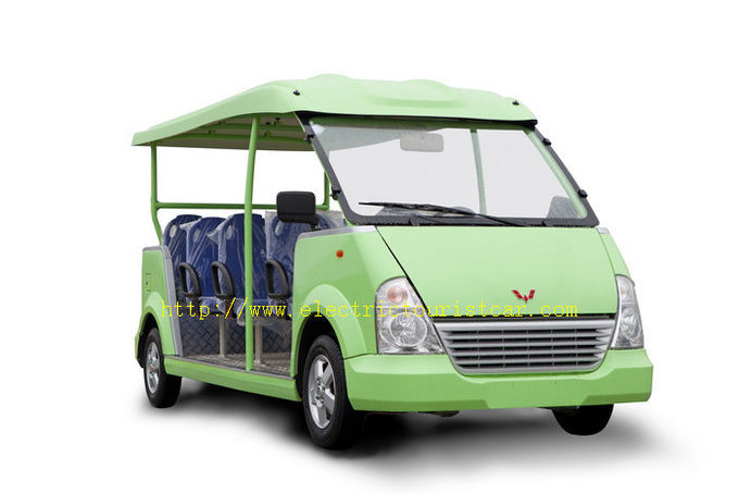 Capacious 11 Seats Green Electric Shuttle Car Resort Vehicles High Performance 2