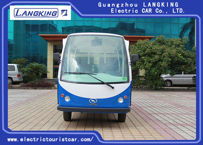 72V 14 Seats Electric Shuttle Vehicles For Multi Passenger 28km/H Max. Speed Balck Seat With Curtain 0