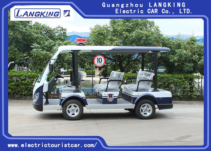 8 Person Black Seats Electric Tourist Car Max Speed 28km/H For Public Area Transportation With Top Light 0
