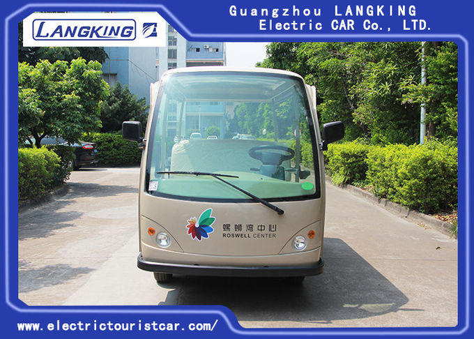 4 Wheel Electric Shuttle Car , 8 Seats Electric Passenger Vehicle With Sun Curtain 4KW DC Motor 0