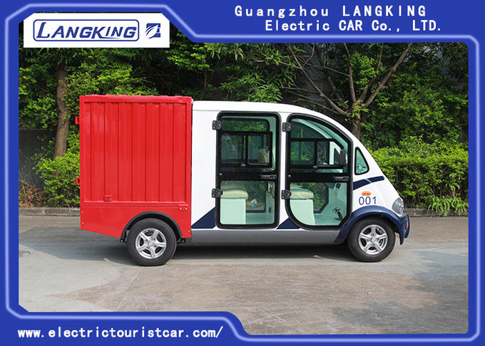 4/5 Seats Electric Patrol Car Iron Cargo Box Container Electric Cargo Van With Customized Dimension 0